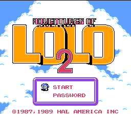 Adventures of Lolo 2 (USA) Title Screen